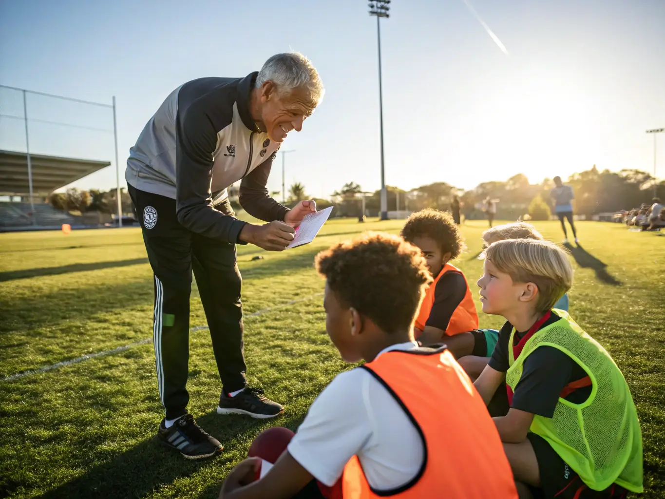 A heartwarming image of athletes engaging in community outreach activities, such as mentoring young children or participating in local sports events, highlighting their commitment to social responsibility.