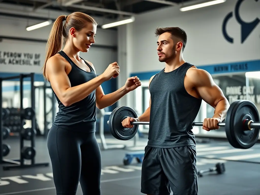 An image depicting a young athlete receiving guidance from a coach during a training session, symbolizing the personalized support provided by SPORT TEAMS PARTNER's performance enhancement program.