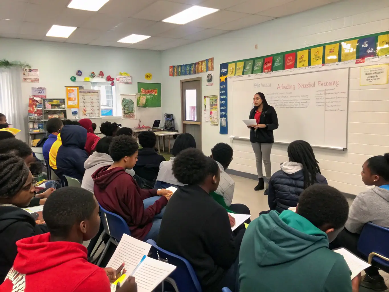 An image of athletes participating in a workshop focused on career development and professional transition, highlighting the support provided for their future.