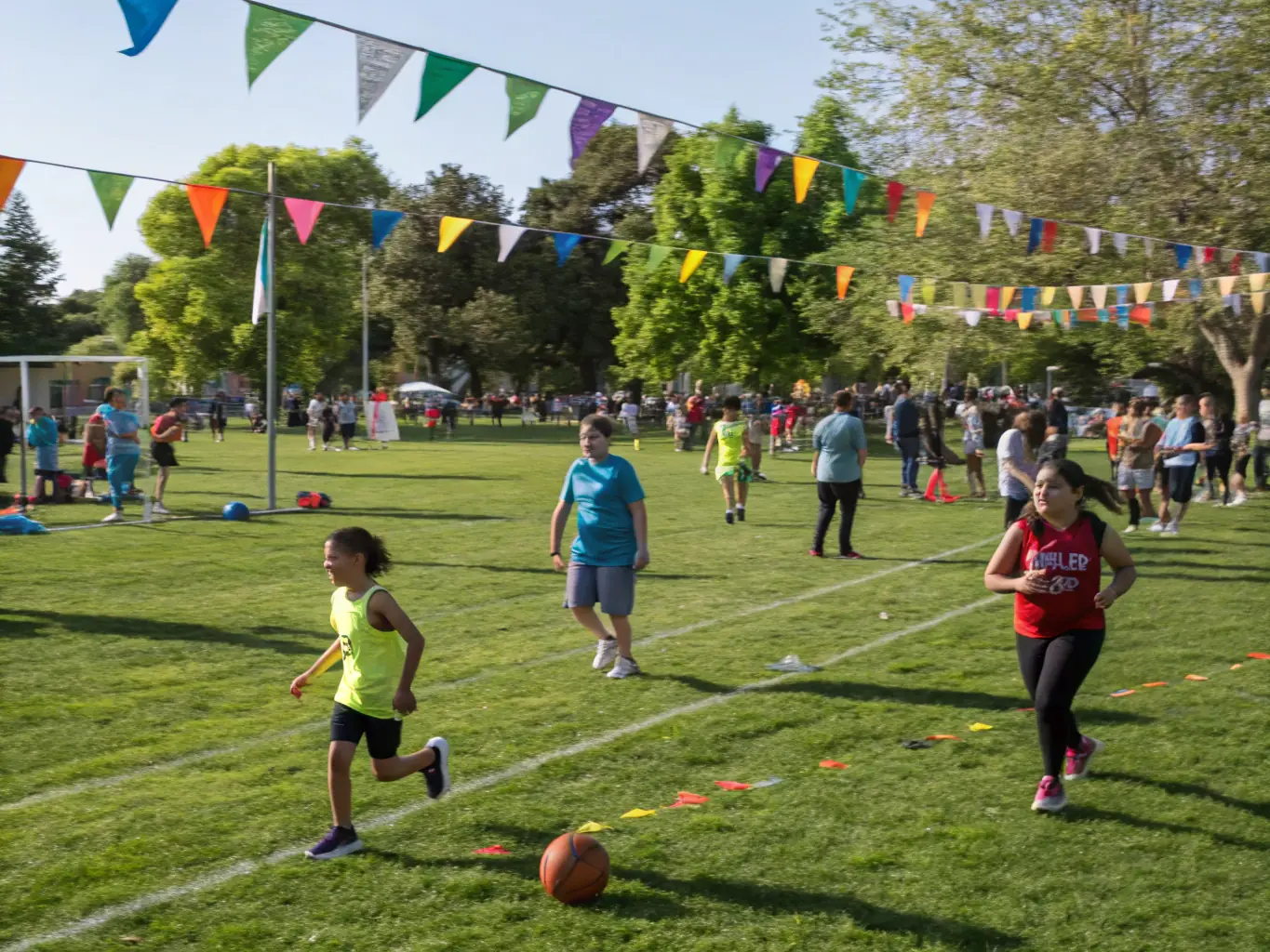 An inspiring image of athletes engaged in a community outreach program organized by SPORT TEAMS PARTNER, emphasizing social responsibility.