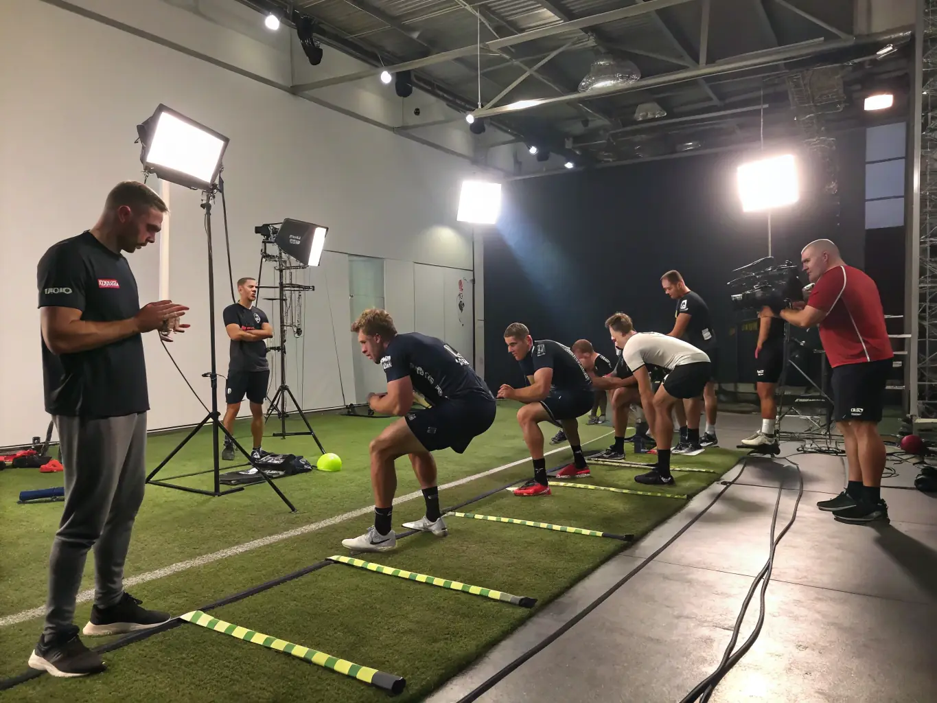 A dynamic image of young athletes participating in a training session, showcasing teamwork and determination, set against a backdrop of a modern sports facility.