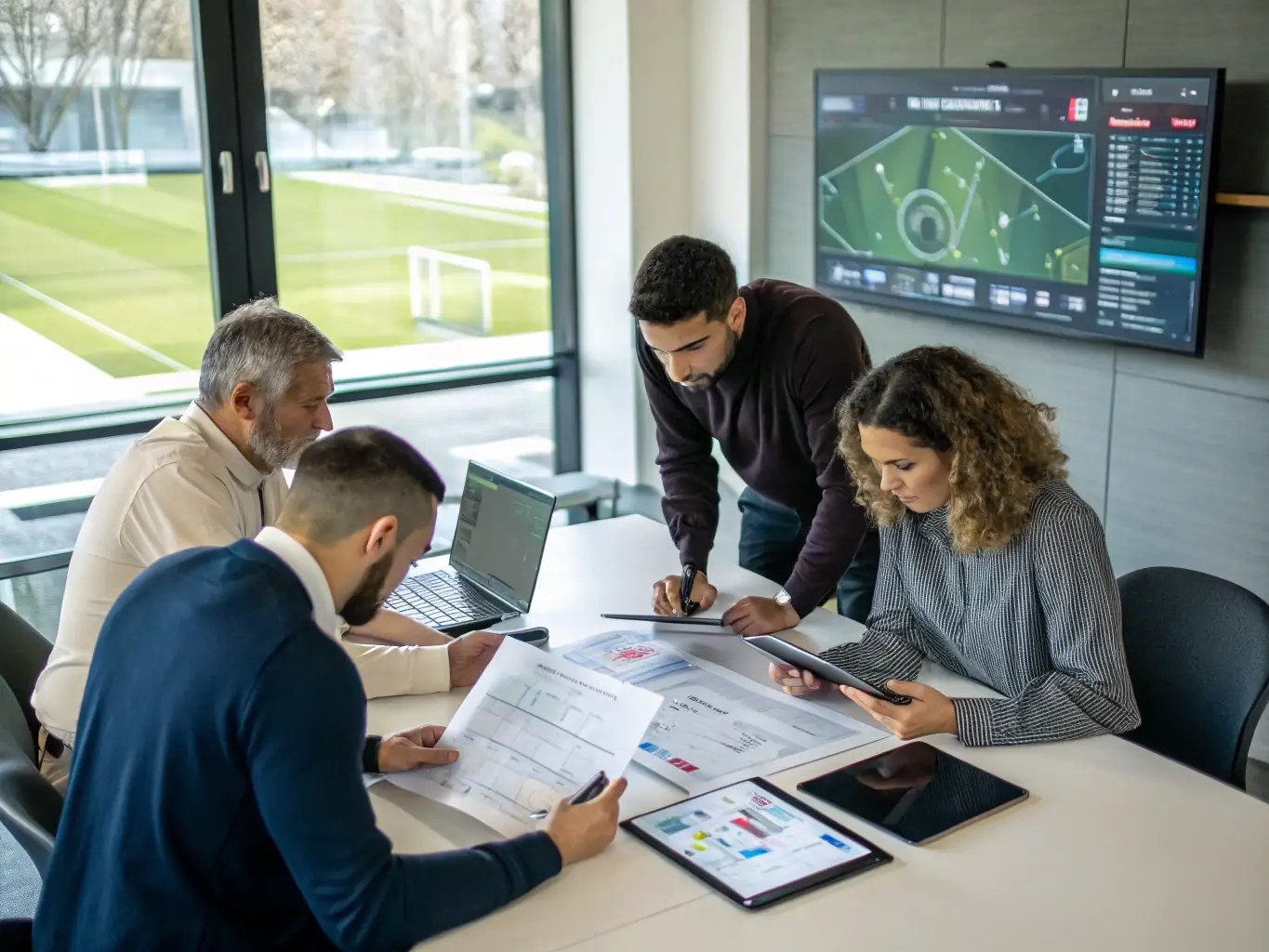 An image of a structured sports project presentation, showcasing the planning and strategic development for sports organizations.